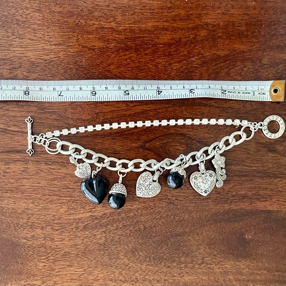 Silver and Black  Bracelet with Charms - Picture 5 of 5